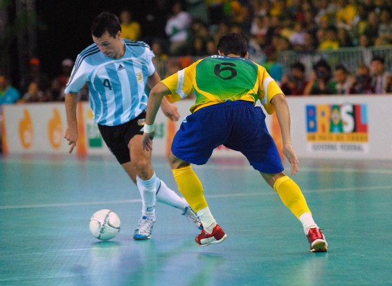 indoor soccer shoes in action